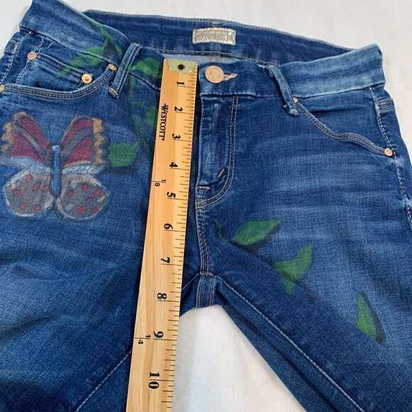 Mother‎ The Looker smoke and mirrors skinny stretch custom painted denim jeans - Picture 11 of 12
